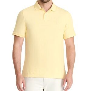 Izod Zone-FX Solid Yellow Mens Short Sleeve Polo
